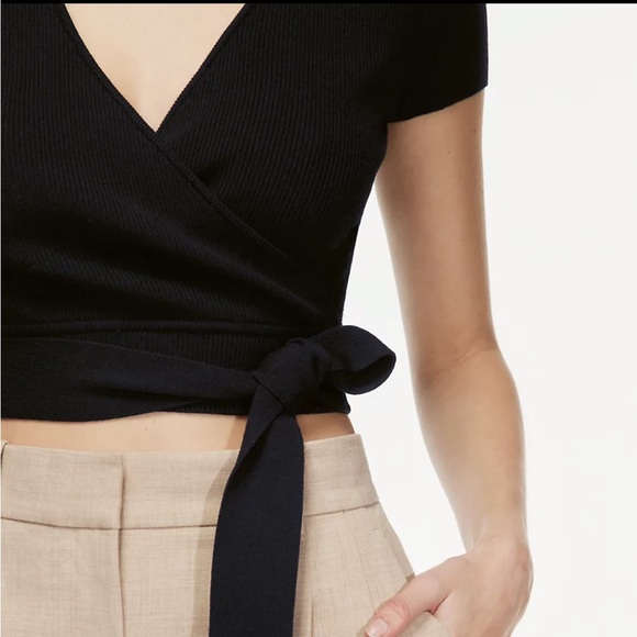 New with tags Aritzia Wilfred All Tied Up sweater in Turner Taupe Size Large - Picture 4 of 9